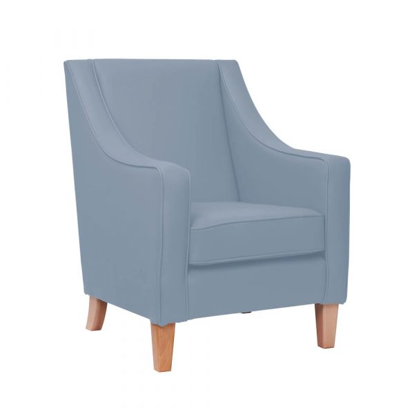 Burley High Back Armchair in Zest Sky Vinyl