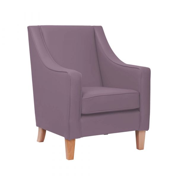 Burley High Back Armchair in Zest Lilac Vinyl