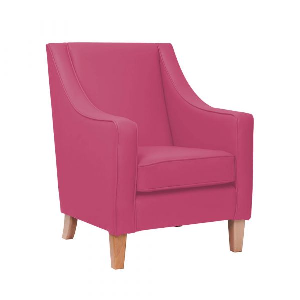 Burley High Back Armchair in Zest Fuchsia Vinyl