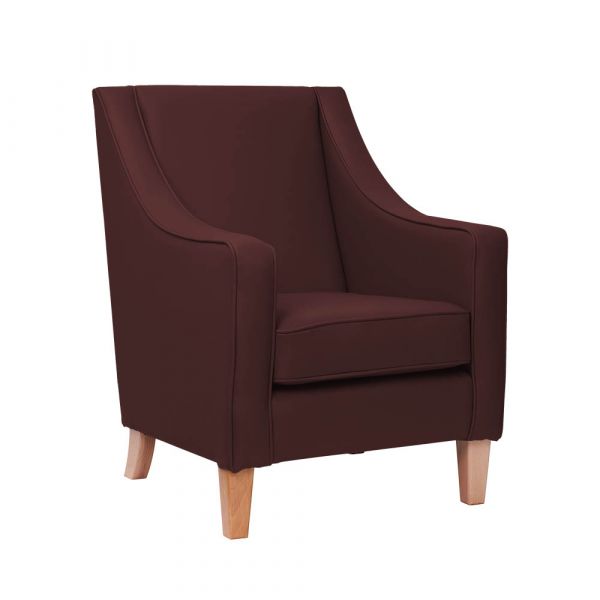 Burley High Back Armchair in Zest Wine Vinyl
