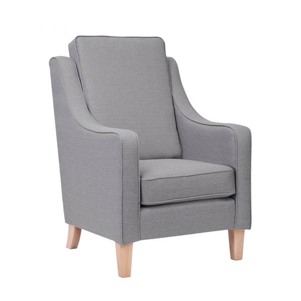 Burley High Cushion Back Armchair in Alba Nickel