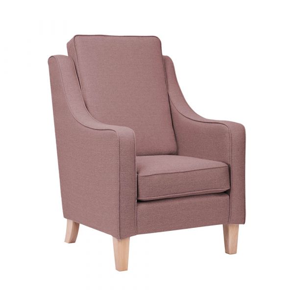 Burley High Cushion Back Armchair in Alba Blush