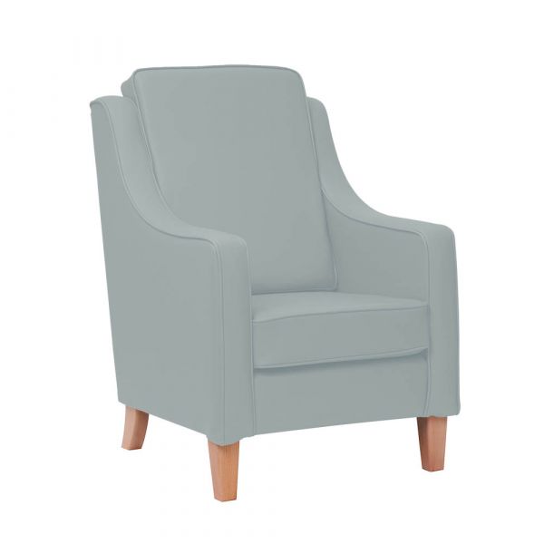 Burley High Cushion Back Armchair in Zest Silver Vinyl