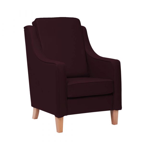 Burley High Cushion Back Armchair in Zest Plum Vinyl