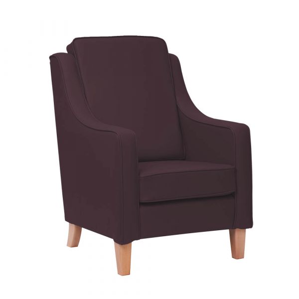 Burley High Cushion Back Armchair in Zest Grape Vinyl