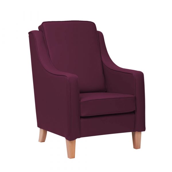 Burley High Cushion Back Armchair in Zest Cerise Vinyl