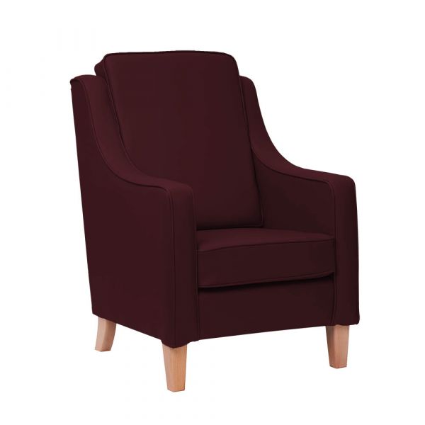 Burley High Cushion Back Armchair in Zest Mulberry Vinyl