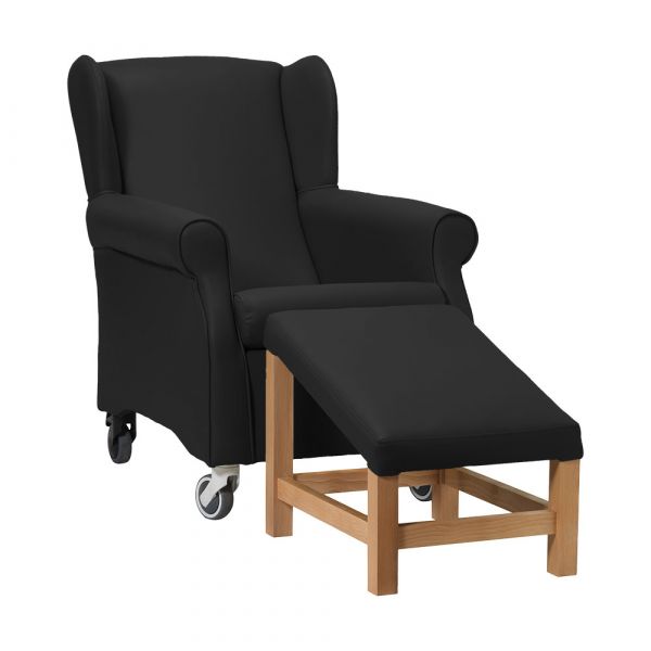 Coombe Day Care Chair in Zest Black Vinyl
