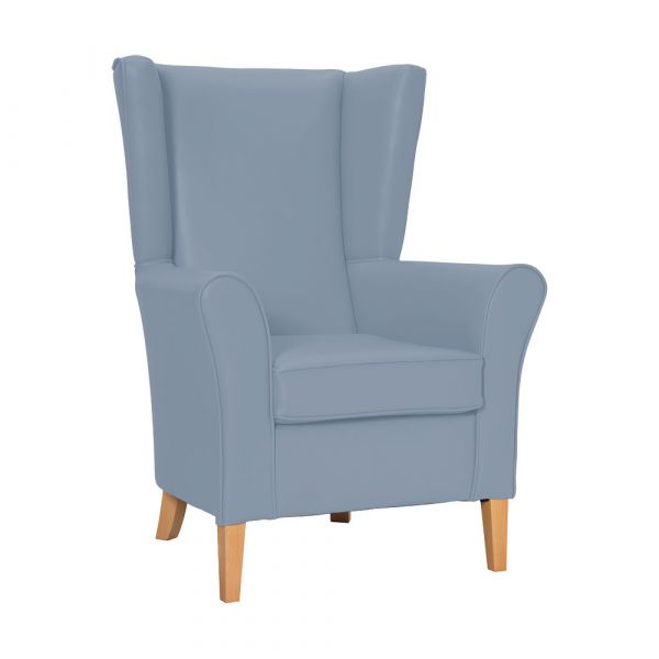 Cranborne High Back Chair in Zest Sky Vinyl