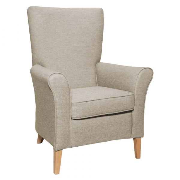 Cranborne High Back Non Wing Chair in Alba Wheat