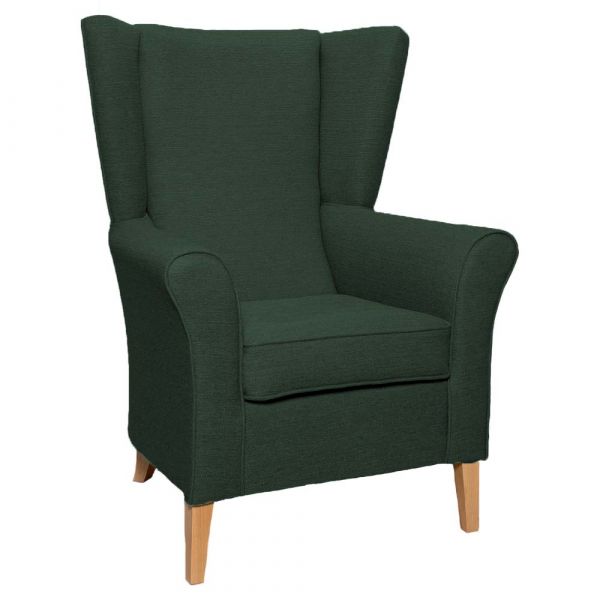 Cranborne High Back Chair in Alba Emerald