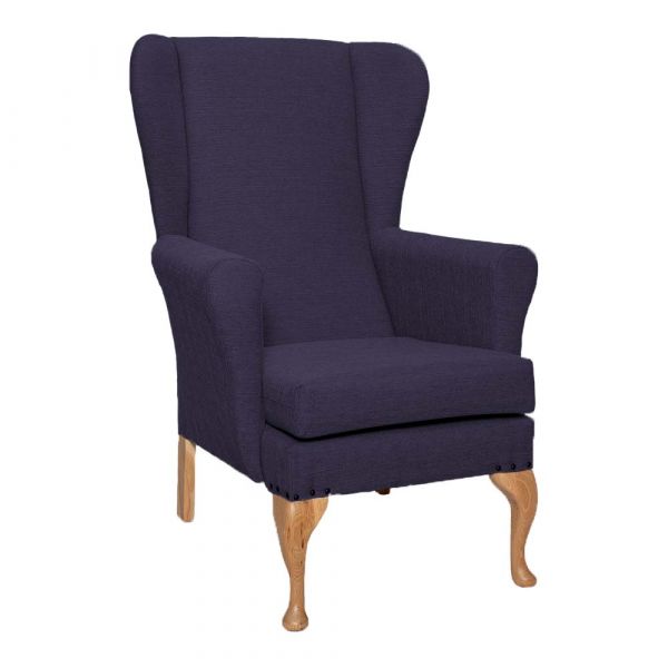 Leckford High Back Chair in Alba Damson