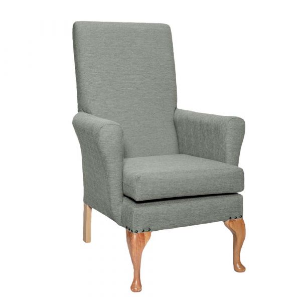 Leckford High Back Non Wing Chair in Alba Platinum
