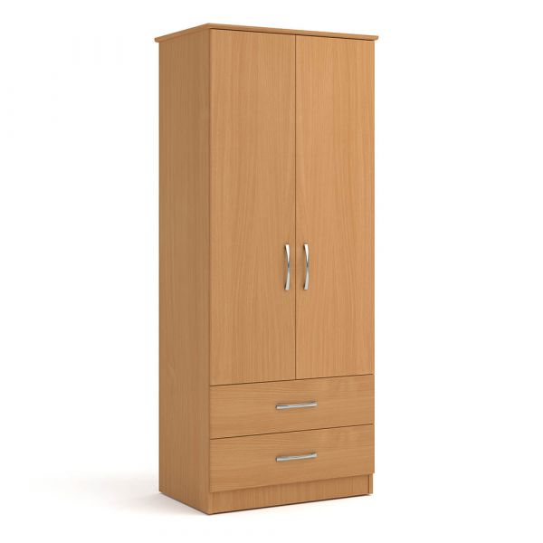 Eaton 2 Door 2 Drawer Wardrobe in Beech
