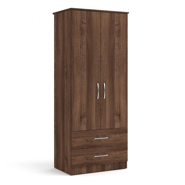 Eaton 2 Door 2 Drawer Wardrobe in Walnut