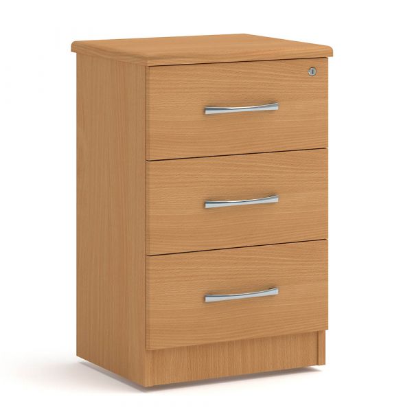 Eaton 3 Drawer Bedside Table in Beech