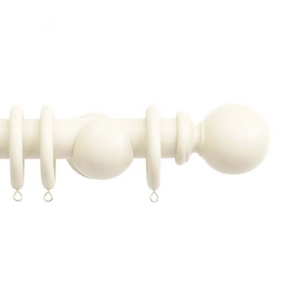 Wooden Pole Kit - Ball End Finial Ghost Finish
