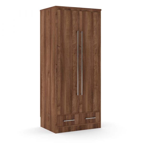 Hadleigh 2 Door 2 Drawer Wardrobe in Walnut