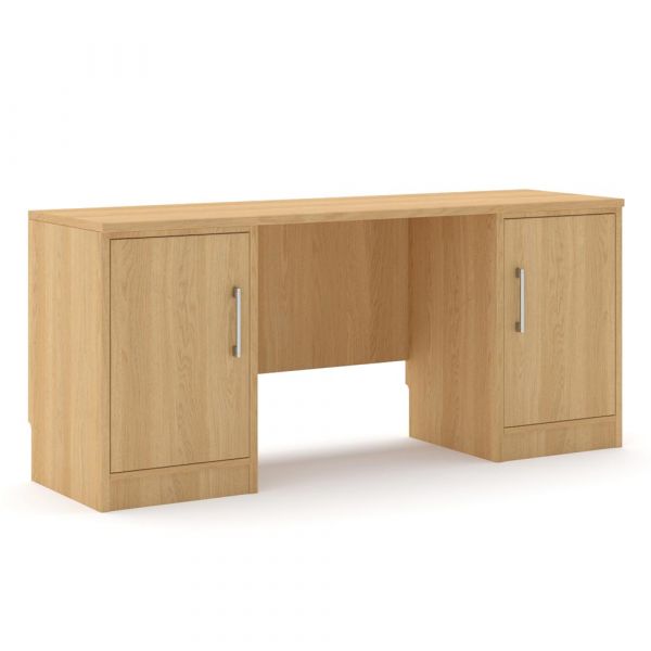 Hadleigh 2 Door Twin Pedestal Desk in Lissa Oak - 1720