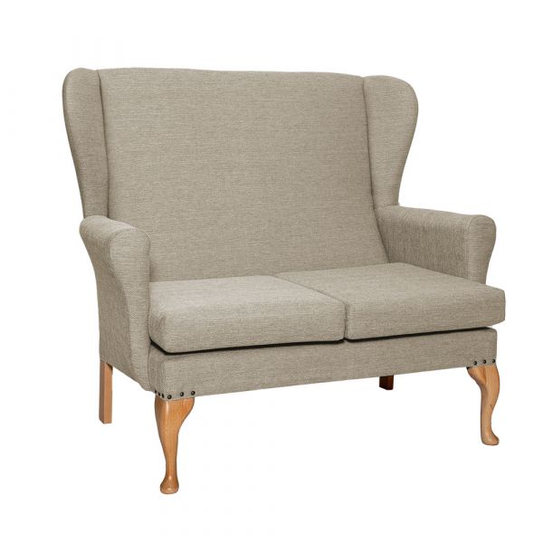 Leckford High Back 2 Seat Sofa Chair in Alba Wheat