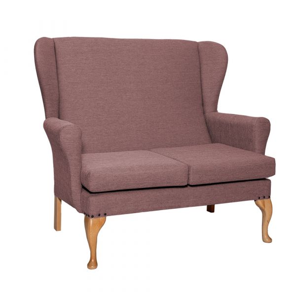 Leckford High Back 2 Seat Sofa Chair in Alba Blush