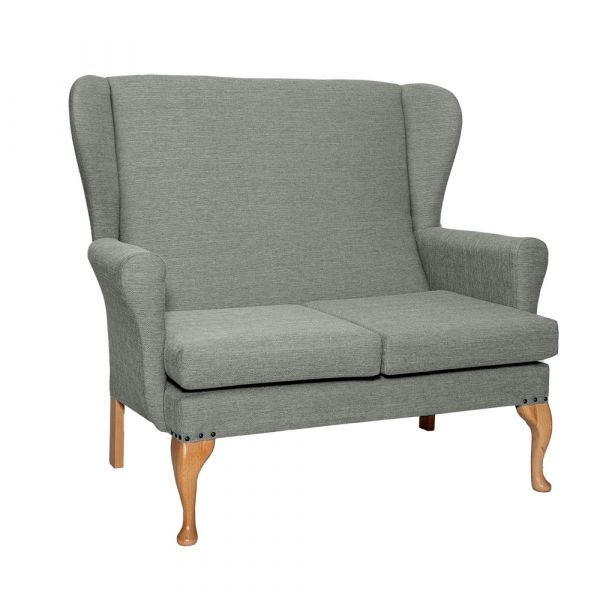 Leckford High Back 2 Seat Sofa Chair in Alba Platinum