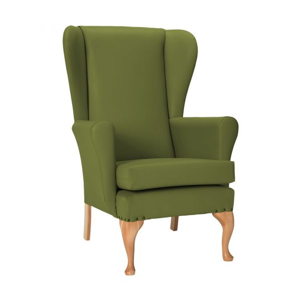 Leckford High Back Chair in Zest Wasabi Vinyl
