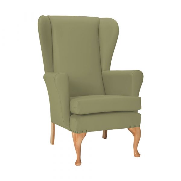 Leckford High Back Chair in Zest Cactus Vinyl