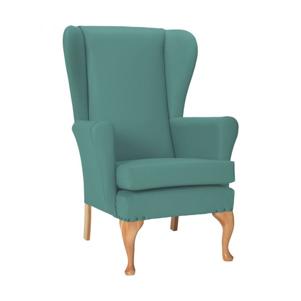 Leckford High Back Chair in Zest Duckegg Blue Vinyl