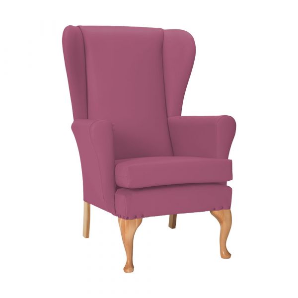 Leckford High Back Chair in Zest Peony Vinyl