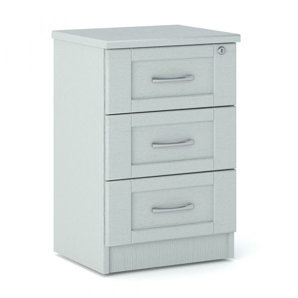 Loxton 3 Drawer Bedside Table in Light Grey Ash 