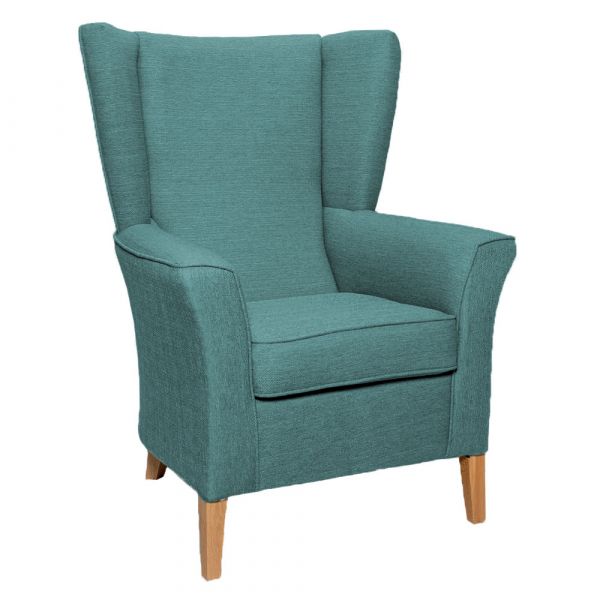 Linwood High Back Chair in Alba Ocean