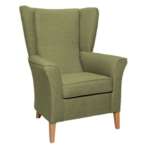 Linwood High Back Chair in Alba Wasabi