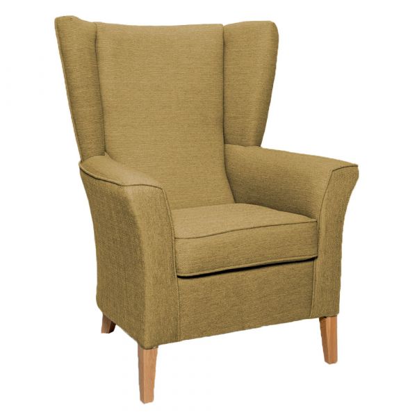 Linwood High Back Chair in Alba Saffron