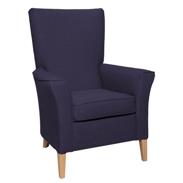 Linwood High Back Non Wing Chair in Alba Damson