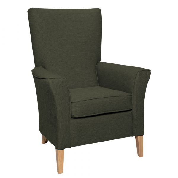 Linwood High Back Non Wing Chair in Alba Elm