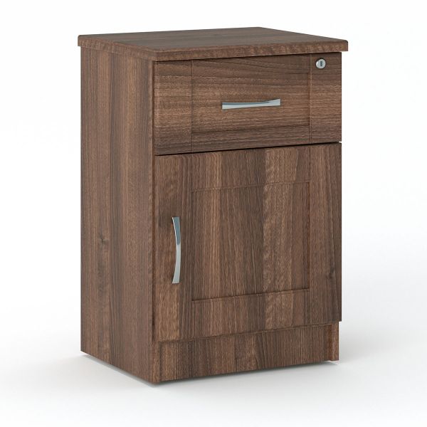 Loxton 1 Door 1 Drawer Bedside in Walnut