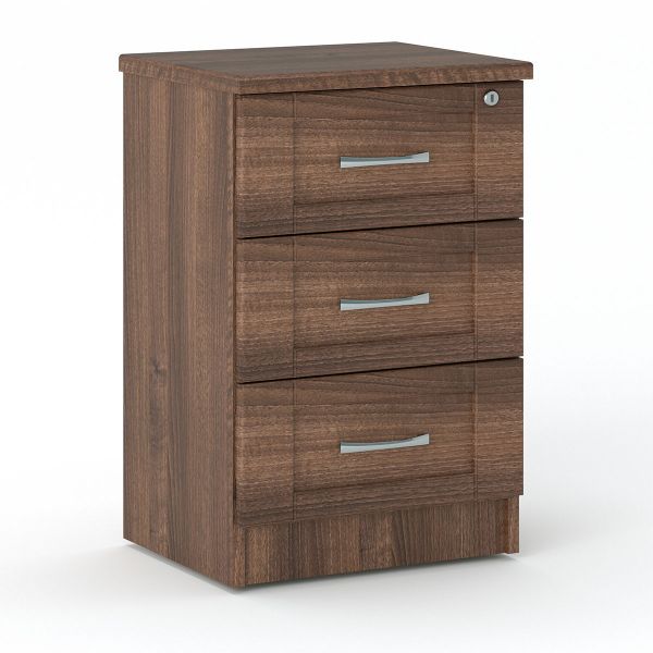 Loxton 3 Drawer Bedside Table in Walnut