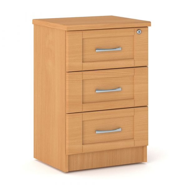 Loxton 3 Drawer Bedside Table in Beech
