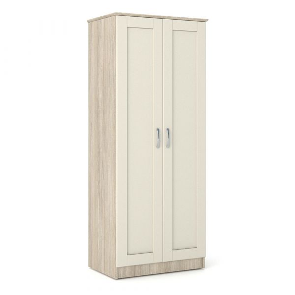 Loxton 2 Door Wardrobe in Grey Oak with Cream Fronts