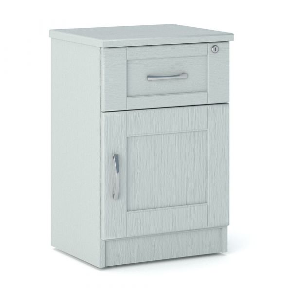 Loxton 1 Door 1 Drawer Bedside in Light Grey 
