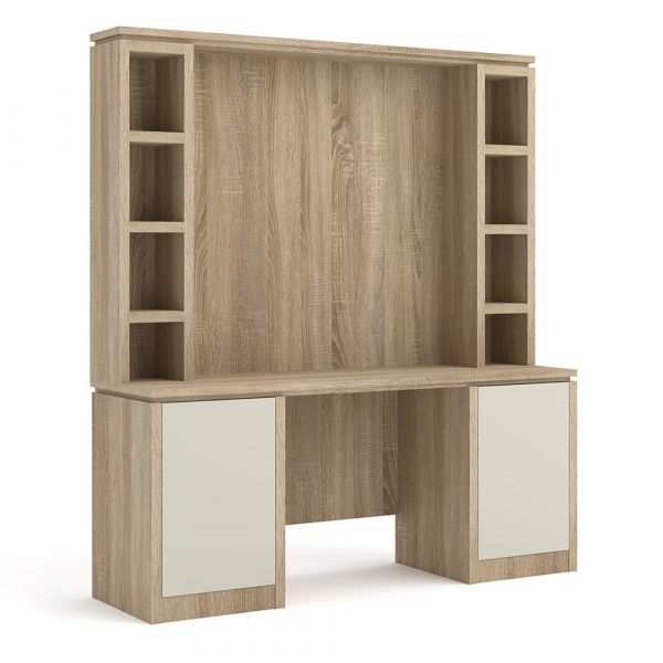 Lynham Media Unit in Sonoma Oak with Cream Fronts (1720mm)