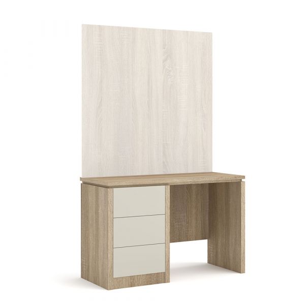 Lynham 3 Drawer Dressing Table in Sonoma Oak with Cream Fronts
