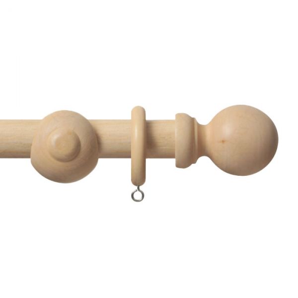 Wooden Pole Kit - Ball End Finial Natural Beech