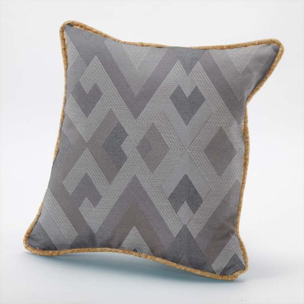 18" Scatter Cushion In Niya Ash, piped in Tones Gold 