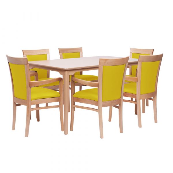 Padbury Rectangular Dining Set in Zest Citrus Vinyl - 910 x 1500mm Table