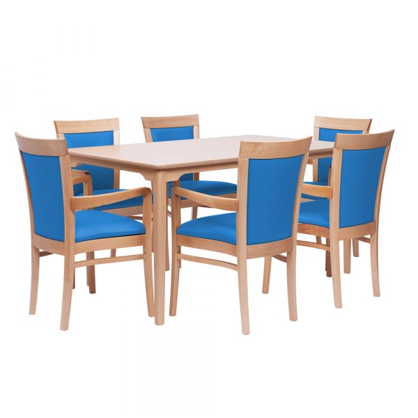 Padbury Rectangular Dining Set in Zest Electric Blue Vinyl - 910 x 1500mm Table