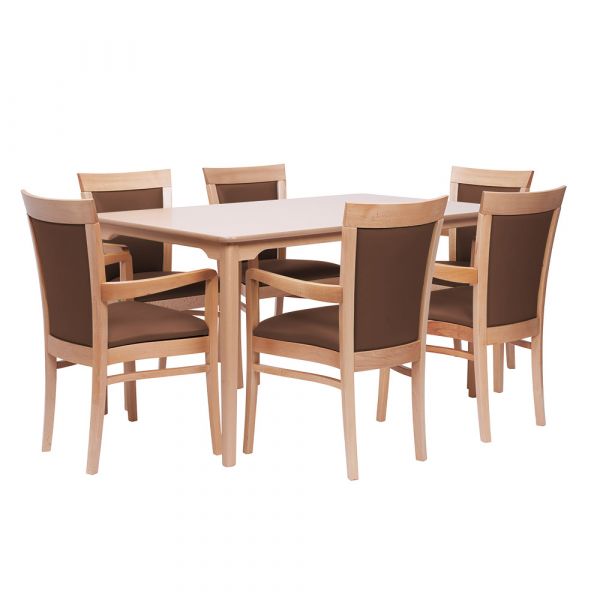 Padbury Rectangular Dining Set in Zest Nutmeg Vinyl - 910 x 1500mm Table