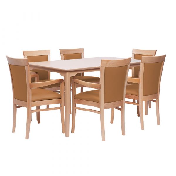 Padbury Rectangular Dining Set in Zest Amber Vinyl - 910 x 1500mm Table