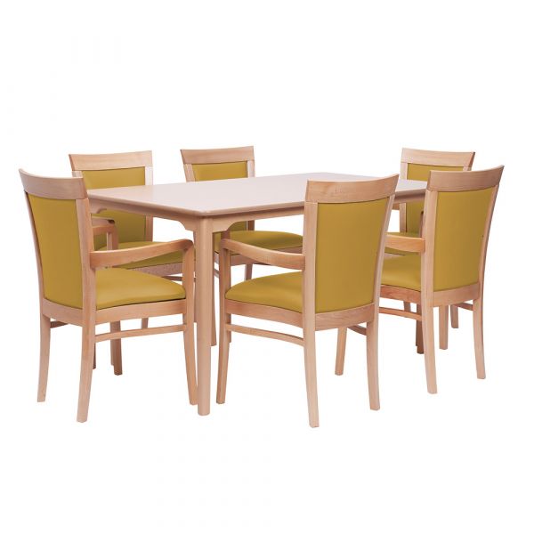 Padbury Rectangular Dining Set in Zest Mustard Vinyl - 910 x 1500mm Table